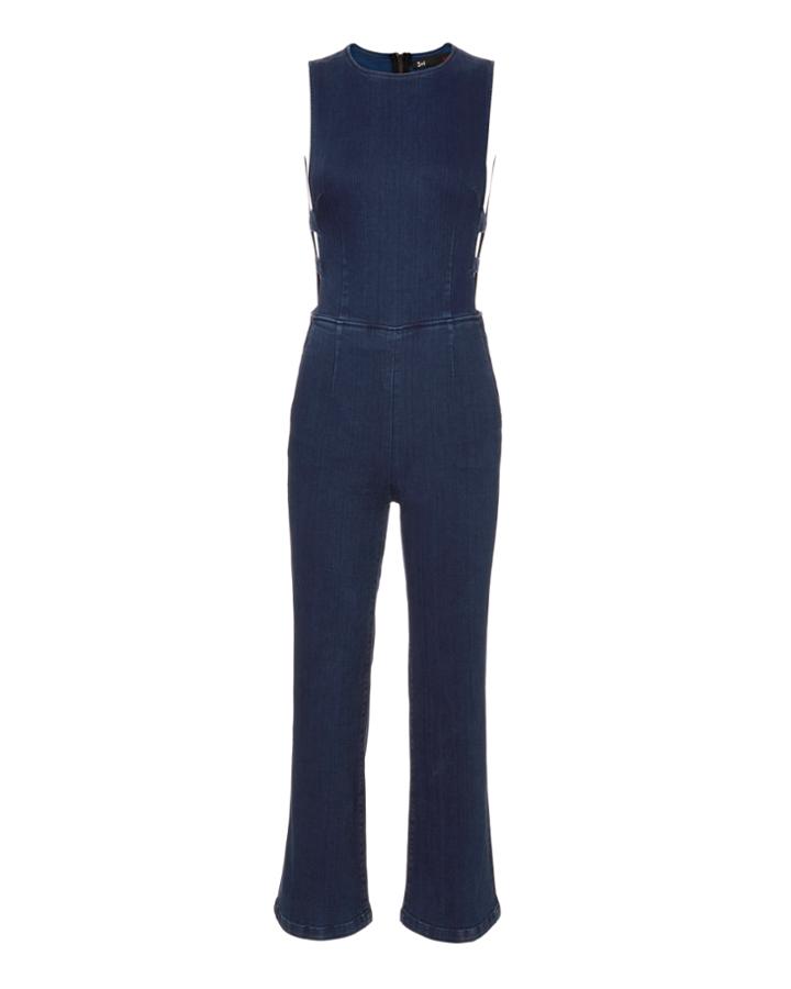 3x1 Denim 3x1 Tabby Cutout Jumpsuit Denim-drk P