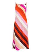 Diane Von Furstenberg Lea Silk Slip Dress Pink/stripes M