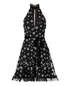 Alexis Poppy Sequin High Neck Dress