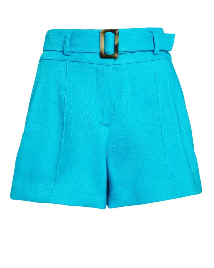 Veronica Beard Makayla Belted Shorts Turquoise 2