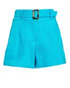 Veronica Beard Makayla Belted Shorts Turquoise 2