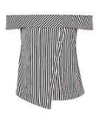 Exclusive For Intermix Nadine Asymmetrical Striped Off-the-shoulder Top