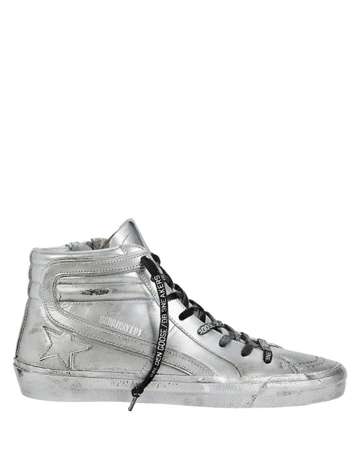 Golden Goose Slide Limited Edition Silver High-top Sneakers Silver 40