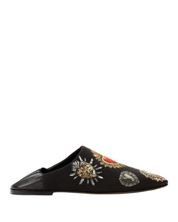 Dolce & Gabanna Shoe Dolce & Gabbana Sacred Heart Printed Slippers Black 37