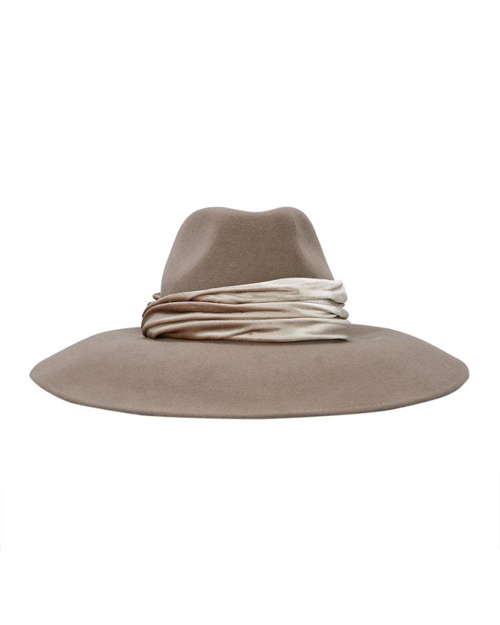 Eugenia Kim Emmanuelle Velvet Trim Fedora Brown 1size