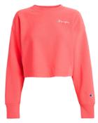 Champion Reverse Weave Cropped Pink Sweatshirt Pink P