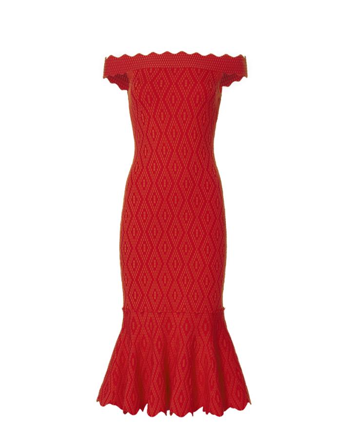 &quot;jonathan Simkhai Diamond Knit Trumpet Dress&quot;