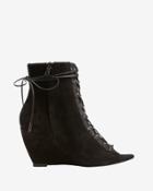 Narciso Rodriguez Lace-up Peep Toe Suede Bootie