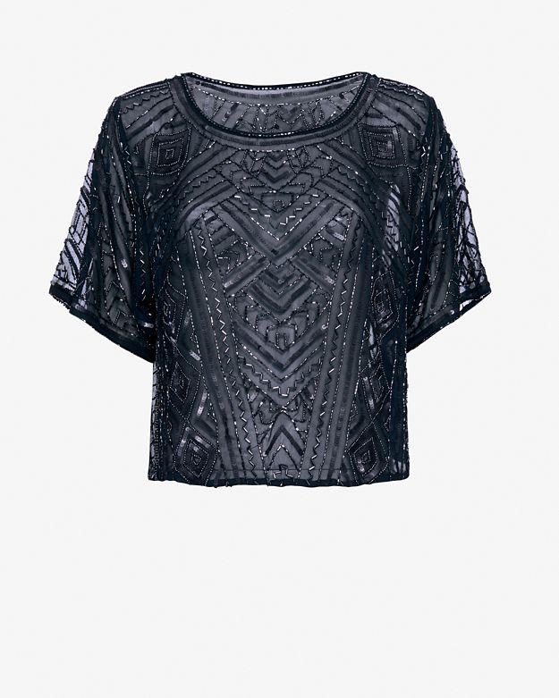 2 Three 4 Exclusive Beaded Sheer Top