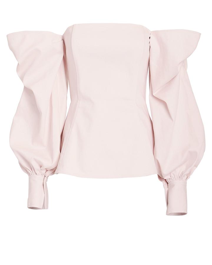 Adeam Off Shoulder Bustier Top Pale Pink 2