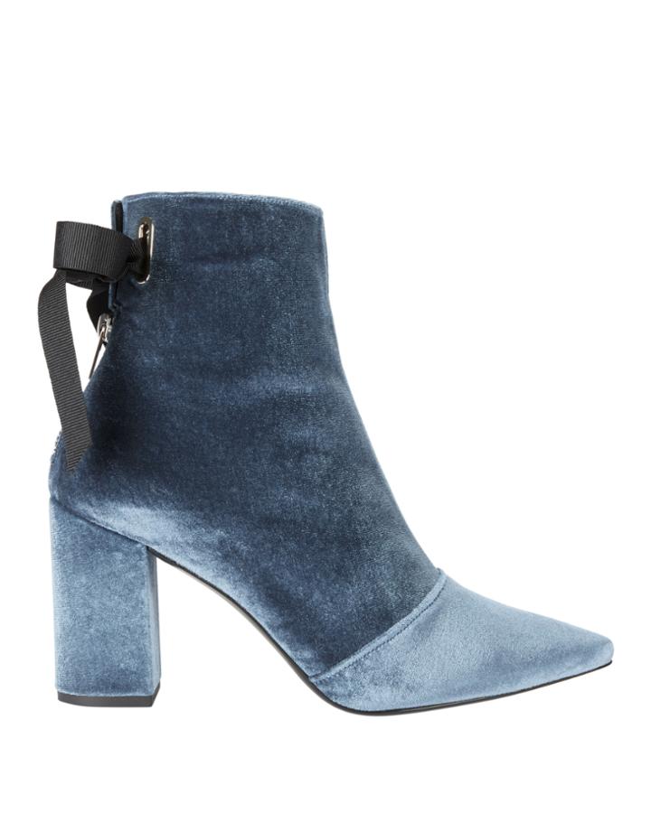Robert Clergerie X Self-portrait Karli Velvet Lace-up Booties