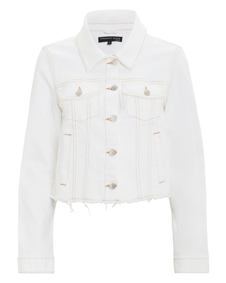 Veronica Beard Cara White Denim Jacket White Denim P