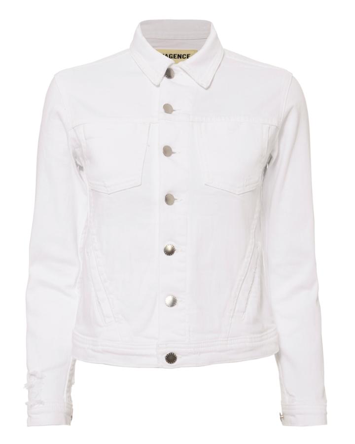 L'agence Celine Distressed White Jacket White S