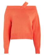 Rta Beckett Knit Cotton Sweater Coral M