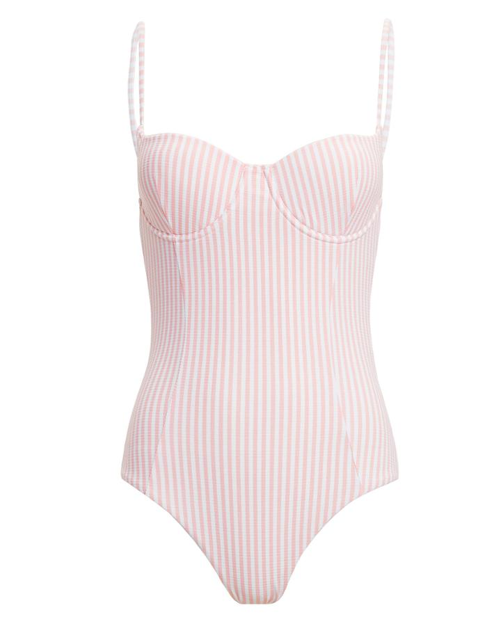 Onia Isabella Tahiti Pink One Piece Swimsuit Pink Stripe M