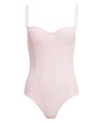 Onia Isabella Tahiti Pink One Piece Swimsuit Pink Stripe M