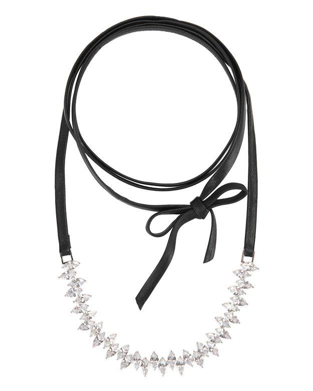 Fallon Jagged Edge Crystal/leather Choker