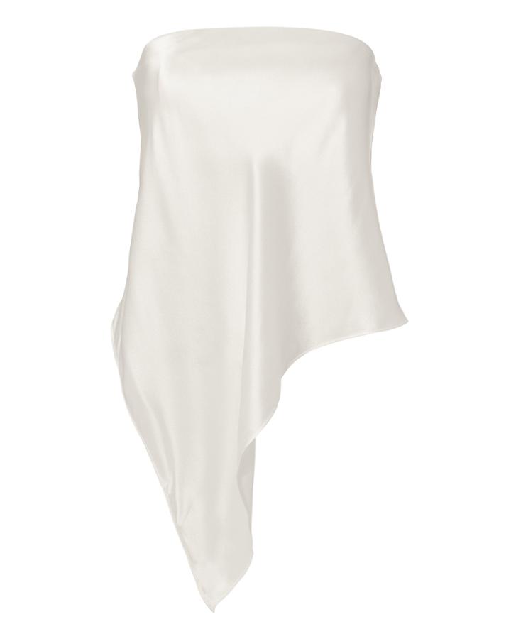 Michelle Mason Asymmetrical Bustier Top White Zero