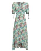 Exclusive For Intermix Intermix Nessa Printed High-low Dress Turquoise Floral 6