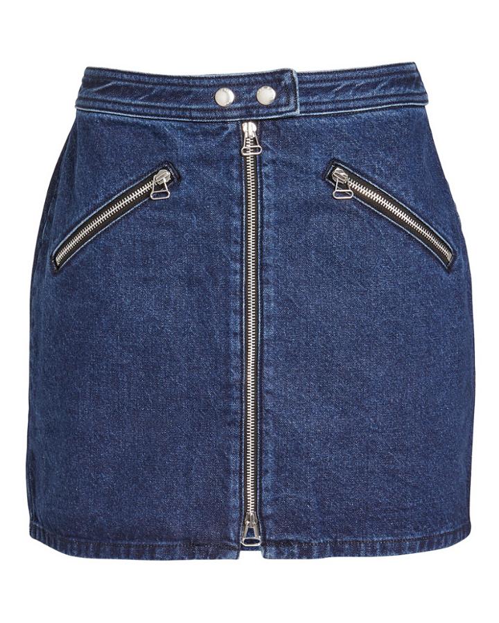 Rag And Bone Rag & Bone/jean Racer Skirt Denim-drk 27