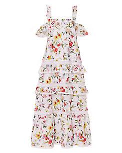 Nicholas Cold Shoulder Tiered Maxi Dress