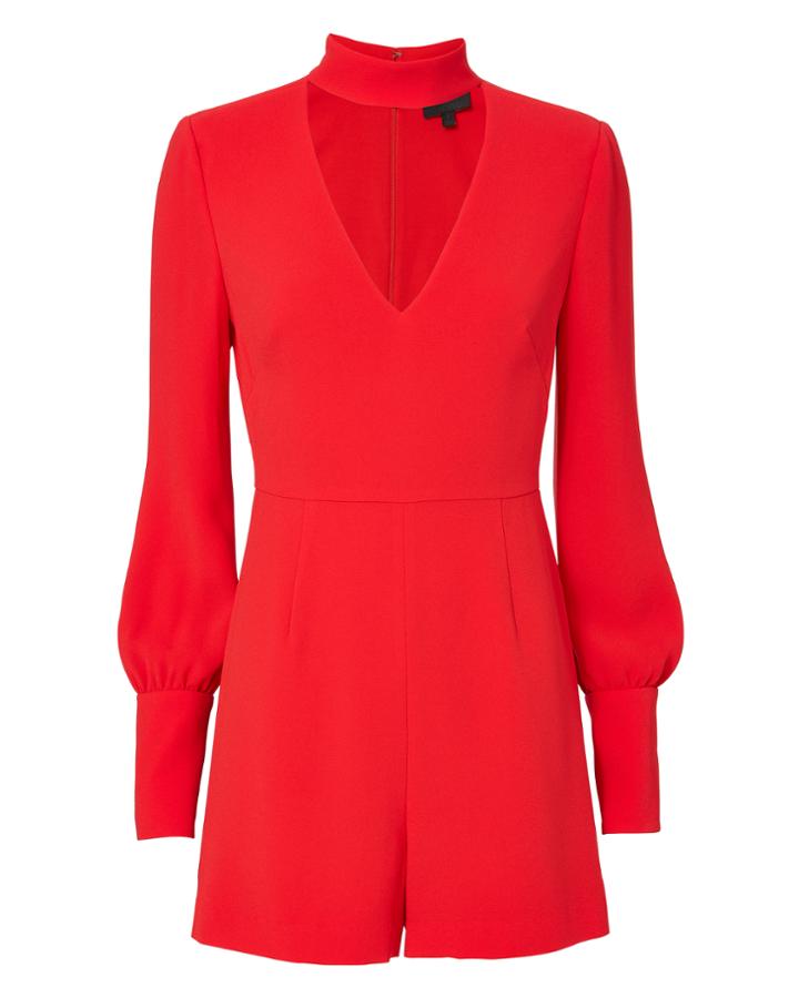 Exclusive For Intermix Alissa V-neck Romper Red-drk Zero