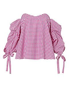 Caroline Constas Gabriella Off-the-shoulder Gingham Top