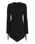 David Koma Fringe Open Back Mini Dress Black 6