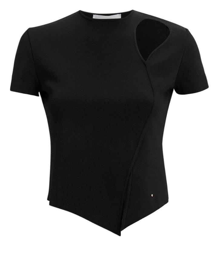 Esteban Cortazar Teardrop Cutout Knit Top Black M