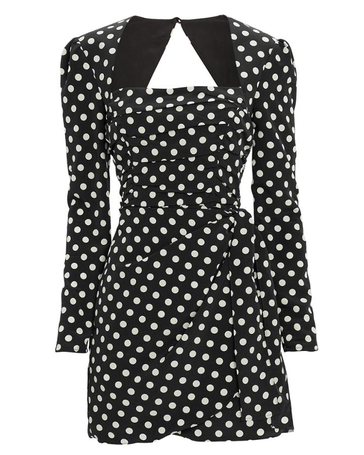 The East Order Amy Polka Dot Mini Dress Black/white P