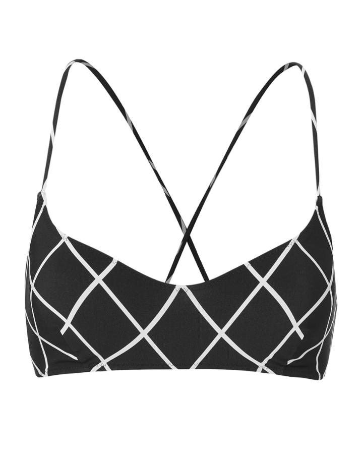 Emma Pake Chiara Black Net Bikini Top Black P