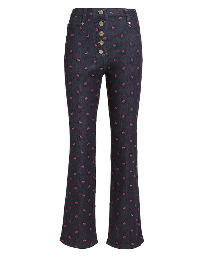 Miaou Junior Rose Embroidery Pants Dark Denim 25