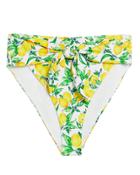 Onia Riviera High-waisted Bikini Bottom Yellow/white/green P
