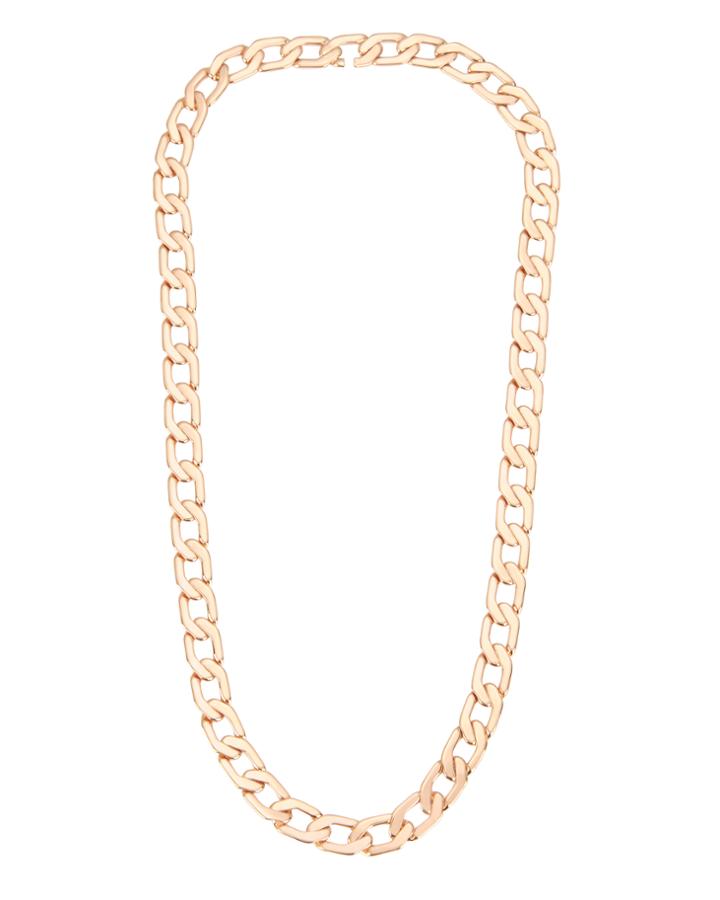 Vita Fede Milos Mini Rose Gold Chain Link Necklace Metallic 1size