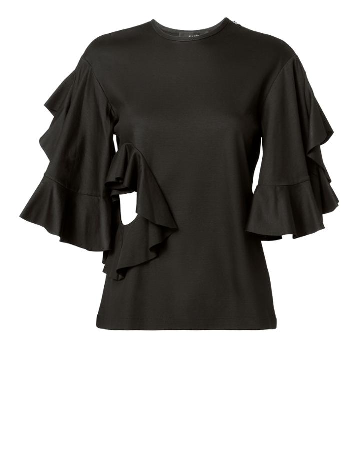 Ellery Jeremiah Ruffle Cutout T-shirt Black 4