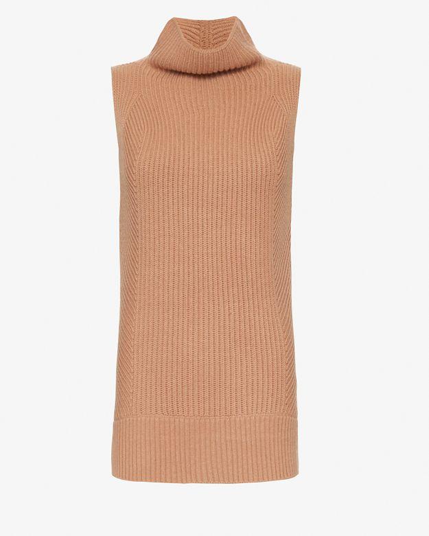 Vince Ribbed Turtleneck: Tan