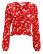 Exclusive For Intermix Intermix Britta Printed Top Red Floral 6