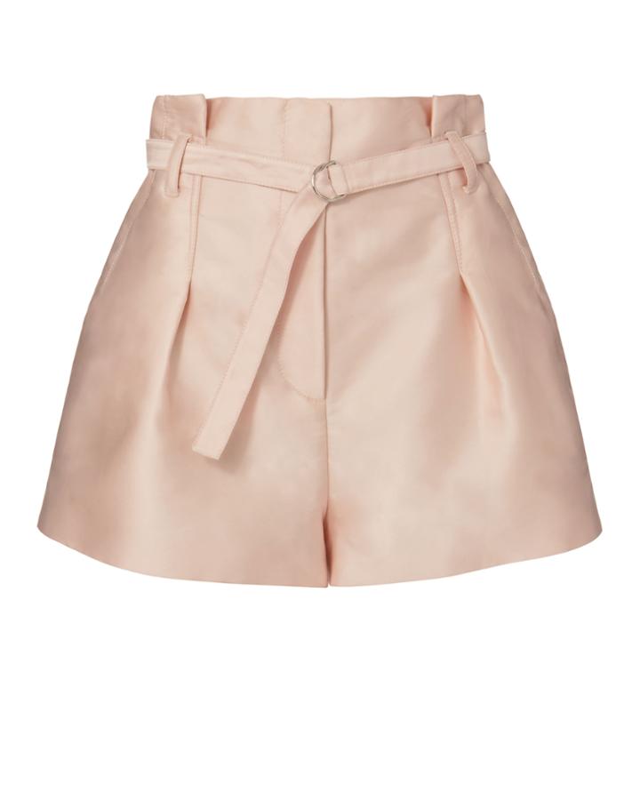 3.1 Phillip Lim Pink Satin Origami Shorts Blush Zero