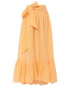 Lisa Marie Fernandez Nicole Eyelet Ruffle Hem Orange Skirt Orange 2