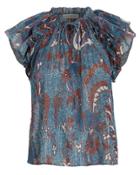 Ulla Johnson Ida Birds Of Paradise Blouse Blue/floral 2