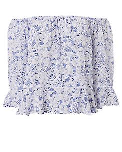 Poupette St Barth Eva Printed Off Shoulder Top