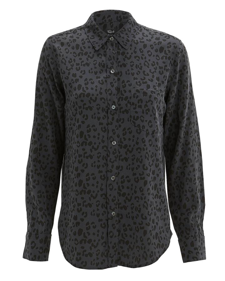 Rails Kate Cheetah Shirt Charcoal/cheetah P