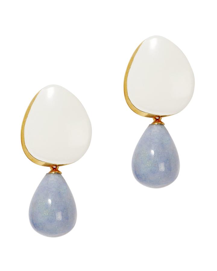 Lizzie Fortunato Cream Painted Drop Earrings Ivory 1size