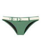 Solid & Striped Rachel Emerald Belted Rib Bikini Bottom Emerald L