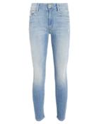 Mother Looker Cropped Skinny Jeans Light Blue Wash 28