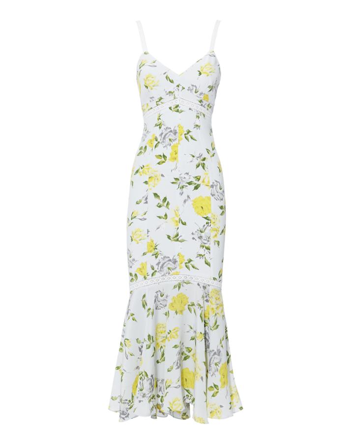 Cinq A Sept Cinq  Sept Jolene Gardenia Midi Dress Multi Zero