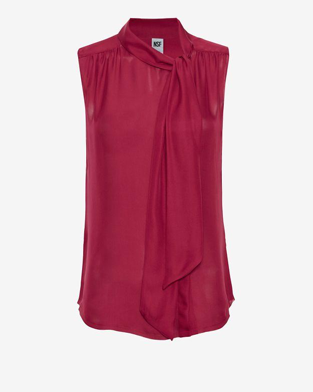 Nsf Exclusive Tie Neckline Sleeveless Blouse