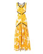 Alexis Cutout Floral Midi Dress Yellow P