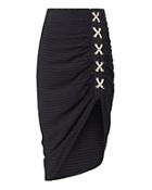 Veronica Beard Marlow Lace-up Ruched Skirt