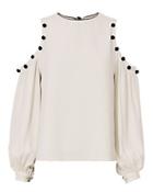 Alexis Erica Velvet Button Cold Shoulder Blouse